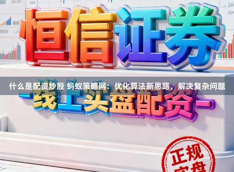 什么是配资炒股 蚂蚁策略网：优化算法新思路，解决复杂问题